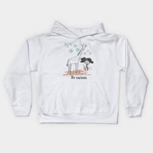 Be Curious Giraffe - Safari Collection Kids Hoodie